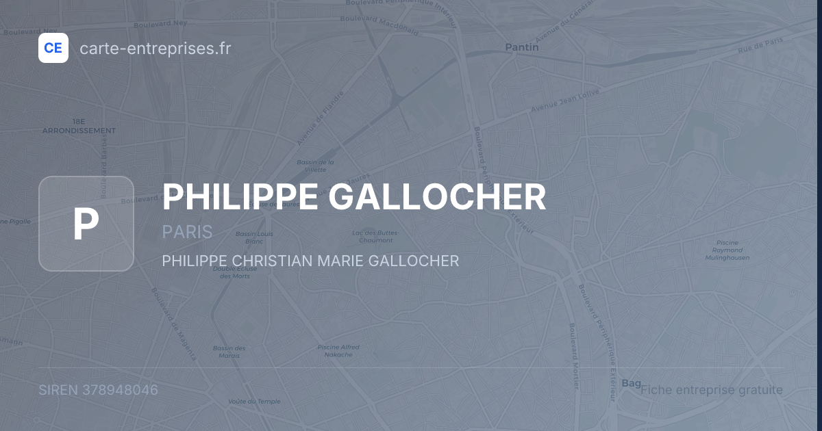 PHILIPPE GALLOCHER — 378948046 — fiche entreprise