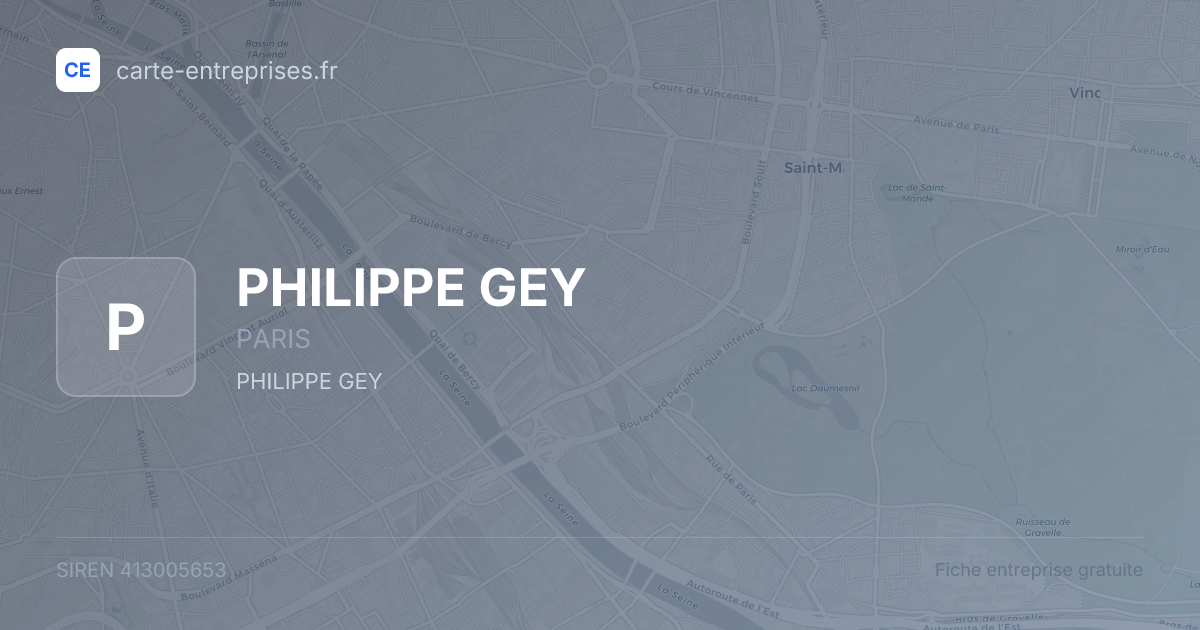 PHILIPPE GEY — 413005653 — fiche entreprise