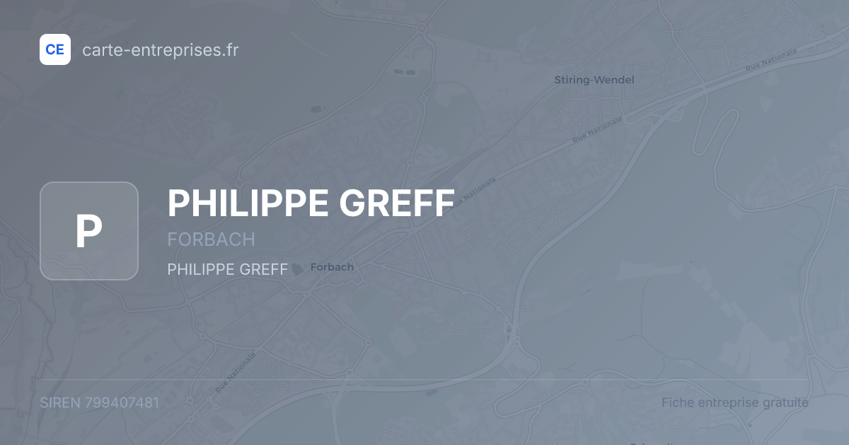 PHILIPPE GREFF — 799407481 — fiche entreprise