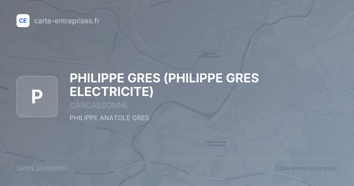 PHILIPPE GRES (PHILIPPE GRES ELECTRICITE) — 384989497 — fiche entreprise