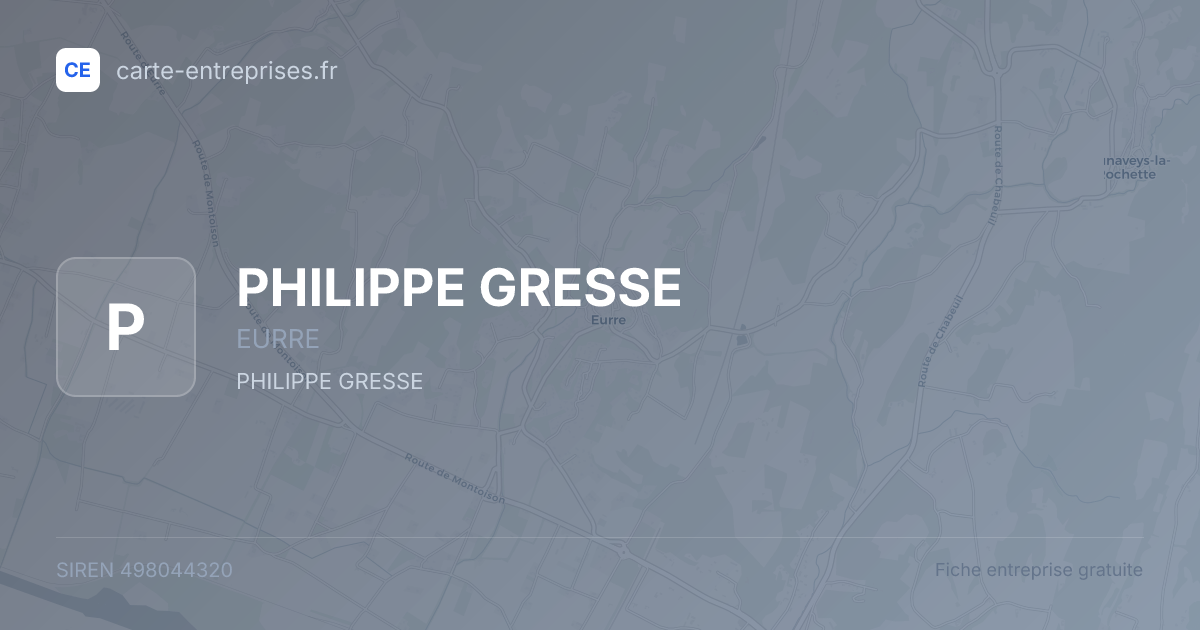 PHILIPPE GRESSE — 498044320 — fiche entreprise