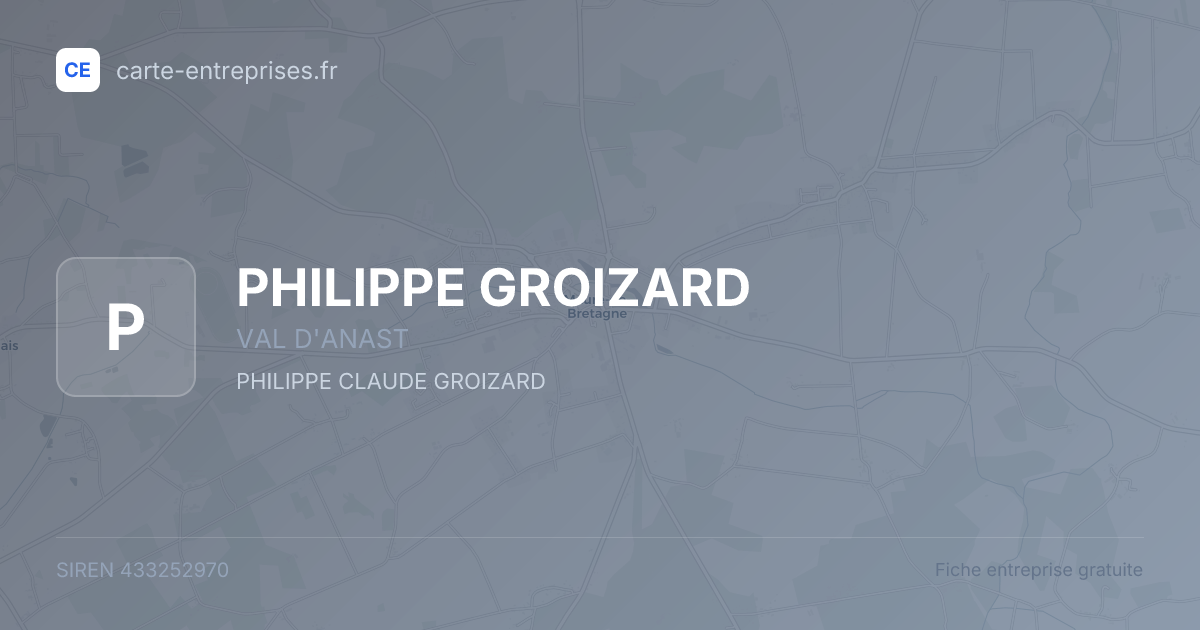 PHILIPPE GROIZARD — 433252970 — fiche entreprise