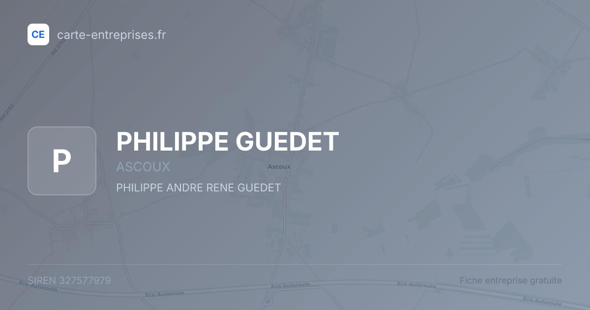 PHILIPPE GUEDET — 327577979 — fiche entreprise