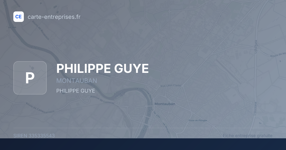 PHILIPPE GUYE — 335335543 — fiche entreprise