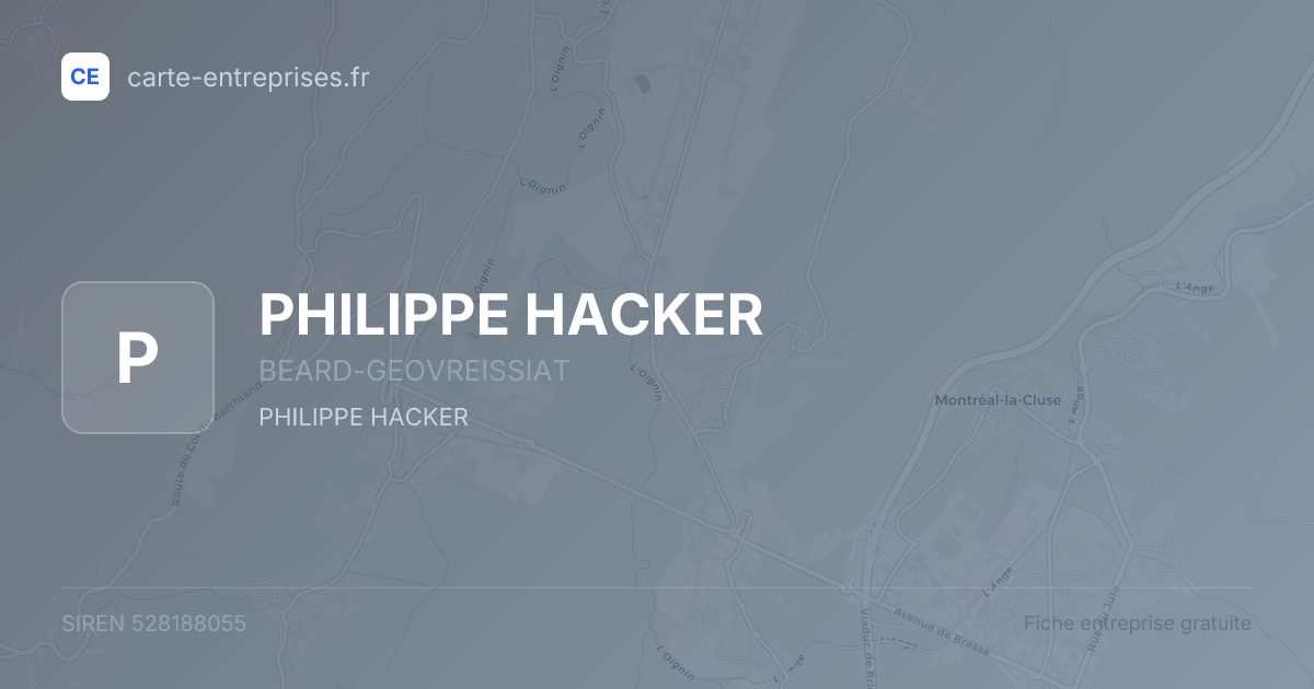PHILIPPE HACKER — 528188055 — fiche entreprise