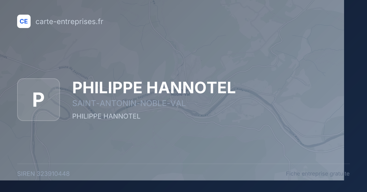 PHILIPPE HANNOTEL — 323910448 — fiche entreprise