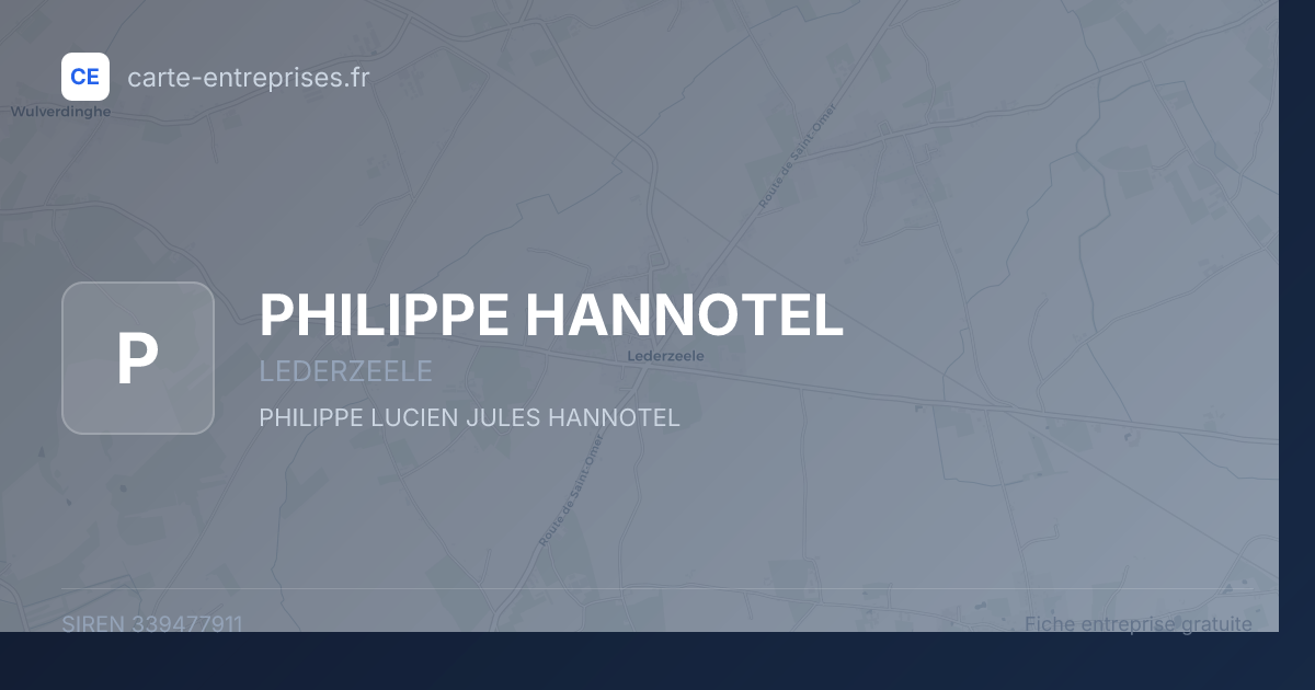 PHILIPPE HANNOTEL — 339477911 — fiche entreprise