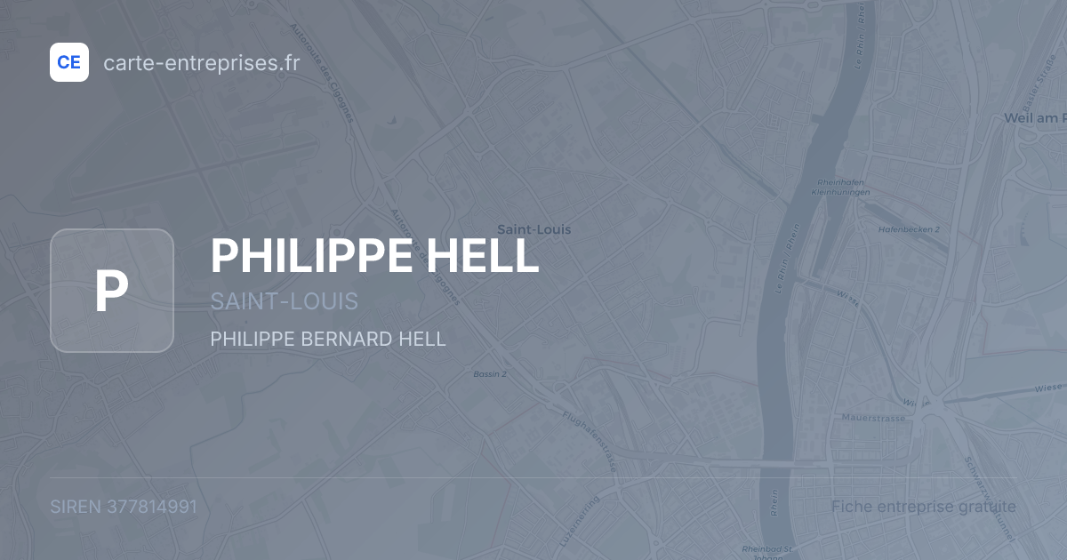 PHILIPPE HELL — 377814991 — fiche entreprise