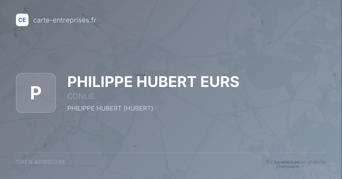 PHILIPPE HUBERT EURS — 481892248 — fiche entreprise