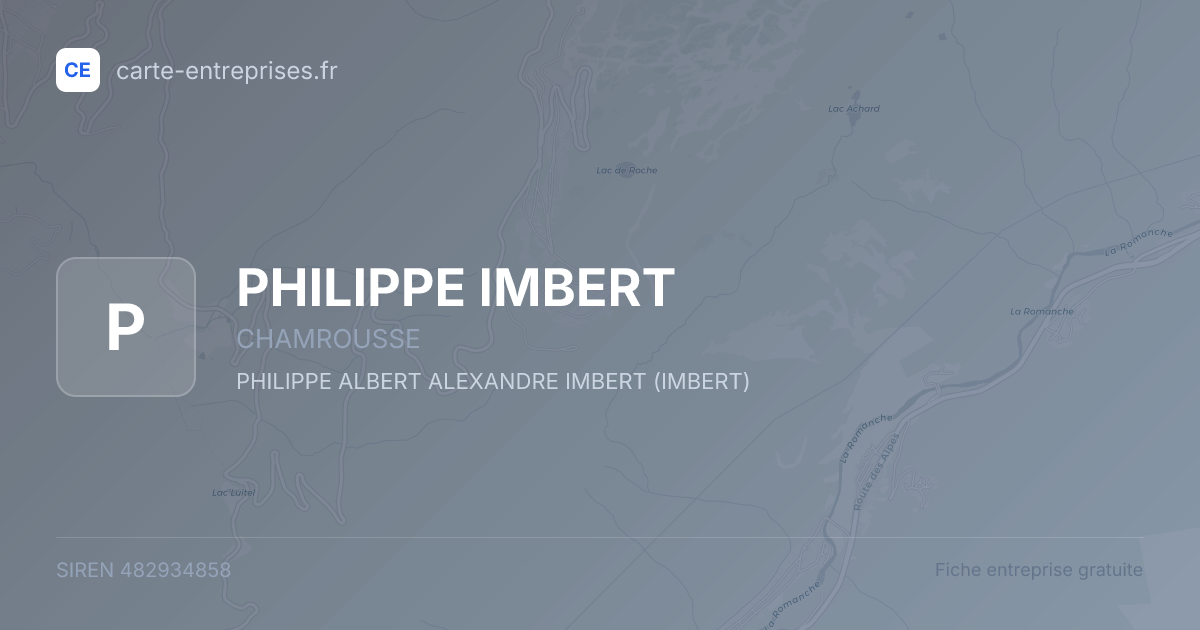PHILIPPE IMBERT — 482934858 — fiche entreprise