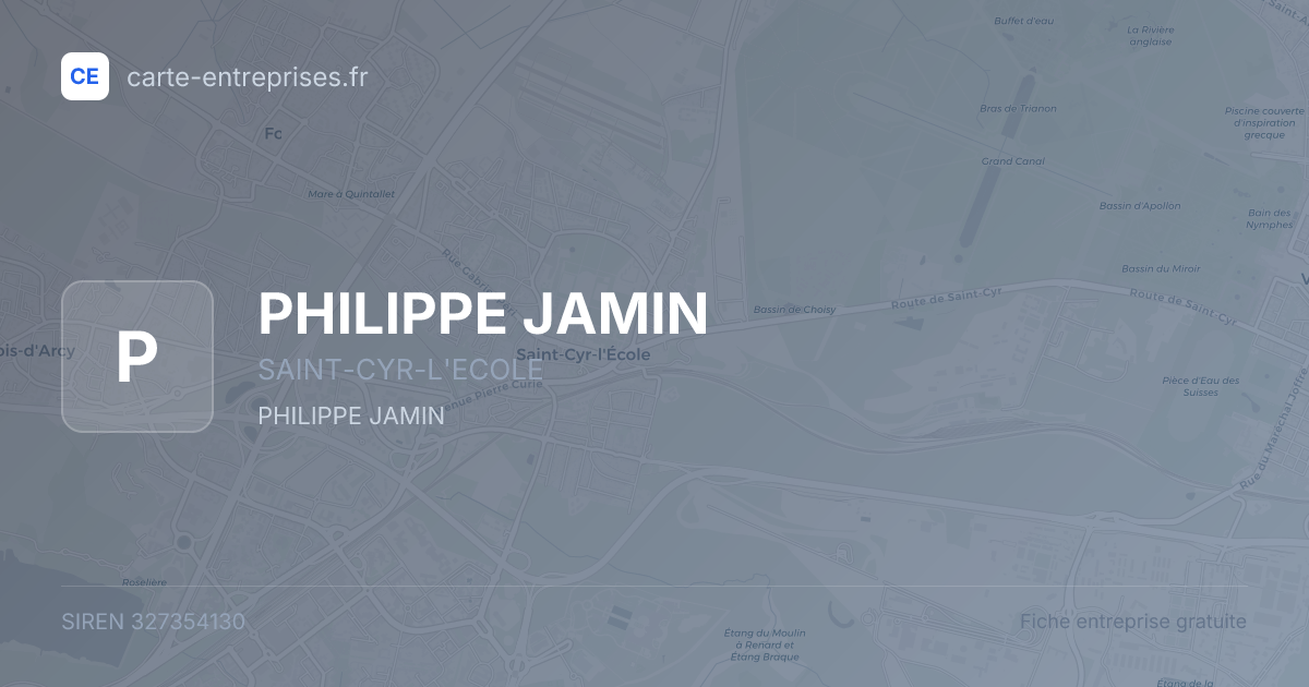 PHILIPPE JAMIN — 327354130 — fiche entreprise