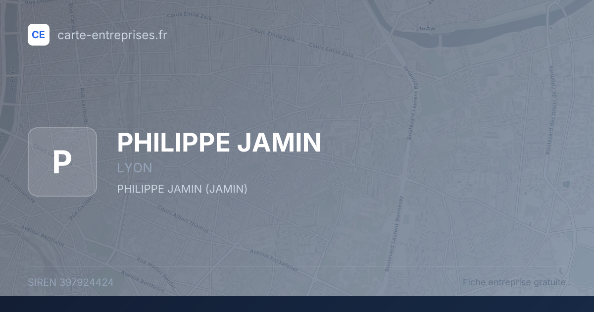 PHILIPPE JAMIN — 397924424 — fiche entreprise