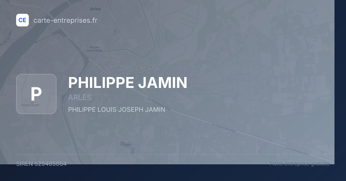 PHILIPPE JAMIN — 529465064 — fiche entreprise