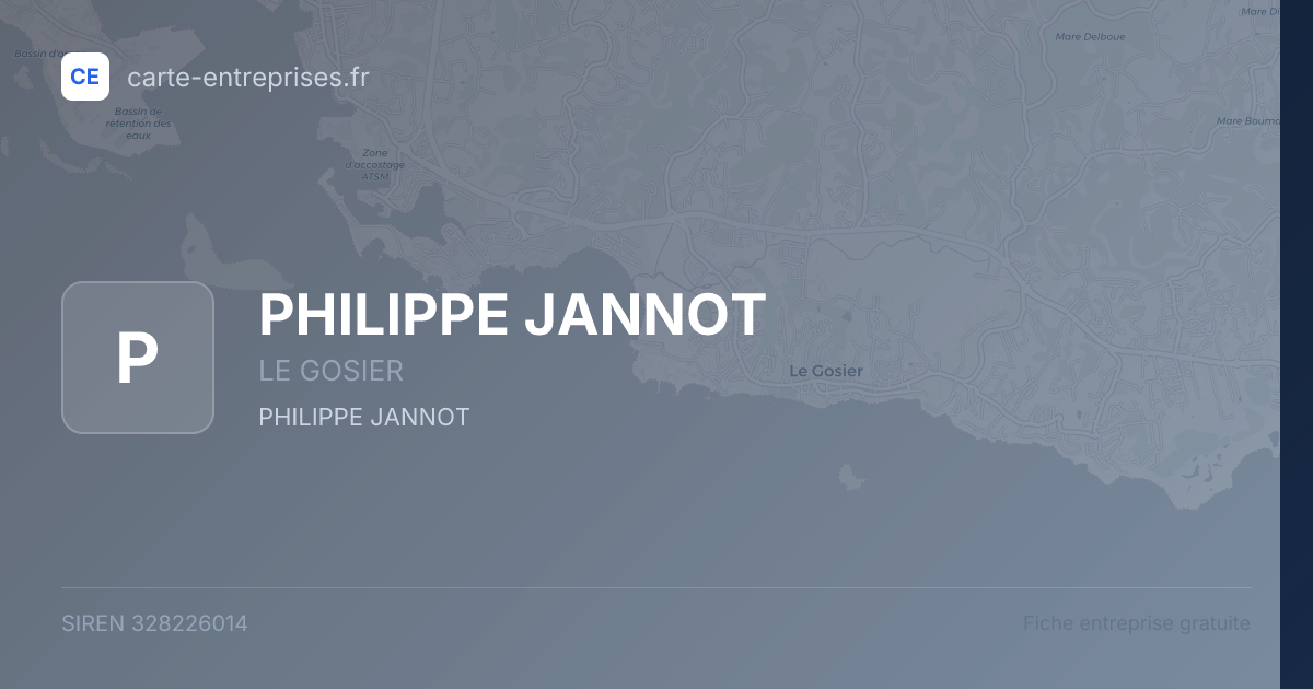 PHILIPPE JANNOT — 328226014 — fiche entreprise