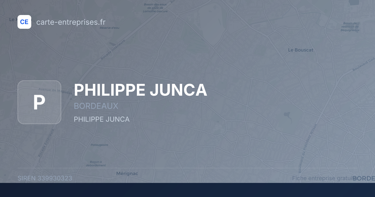 PHILIPPE JUNCA — 339930323 — fiche entreprise