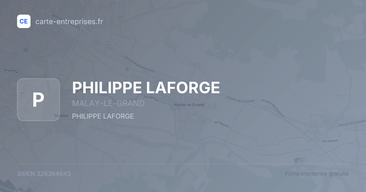 PHILIPPE LAFORGE — 326364643 — fiche entreprise