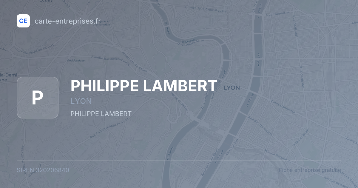 PHILIPPE LAMBERT — 320206840 — fiche entreprise