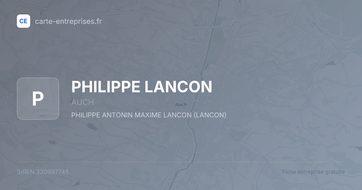 PHILIPPE LANCON — 320997745 — fiche entreprise