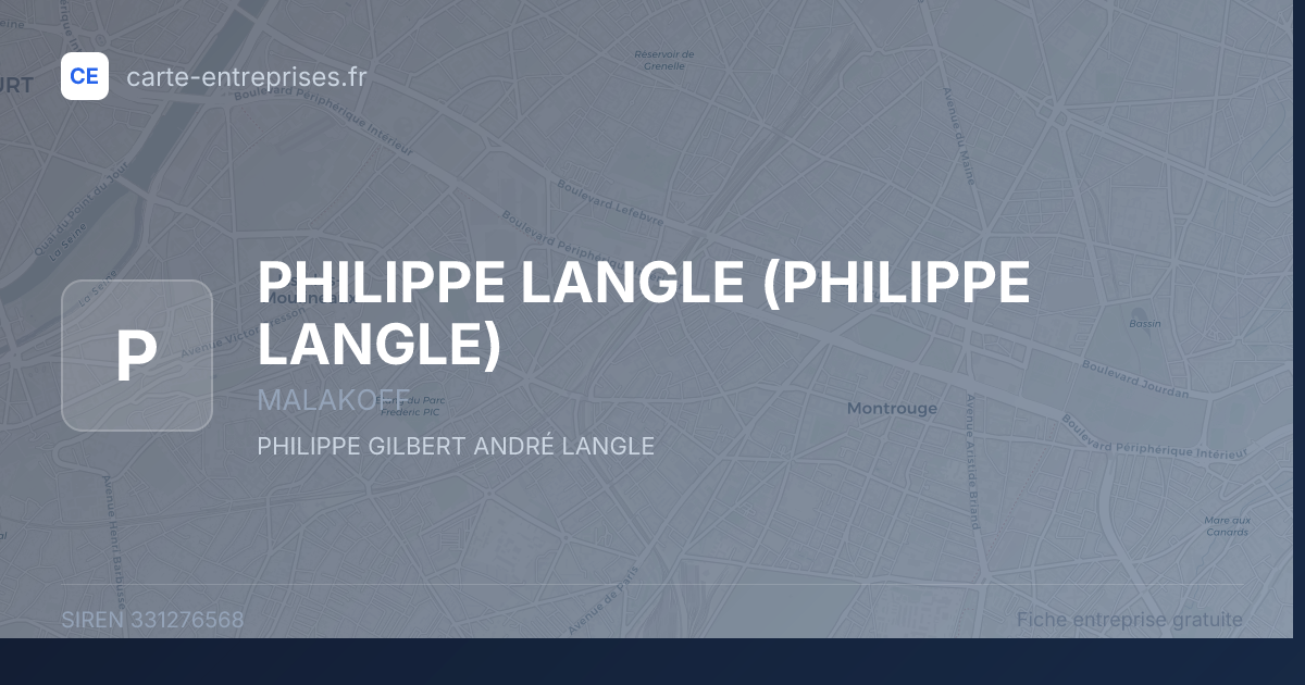 PHILIPPE LANGLE — 331276568 — fiche entreprise