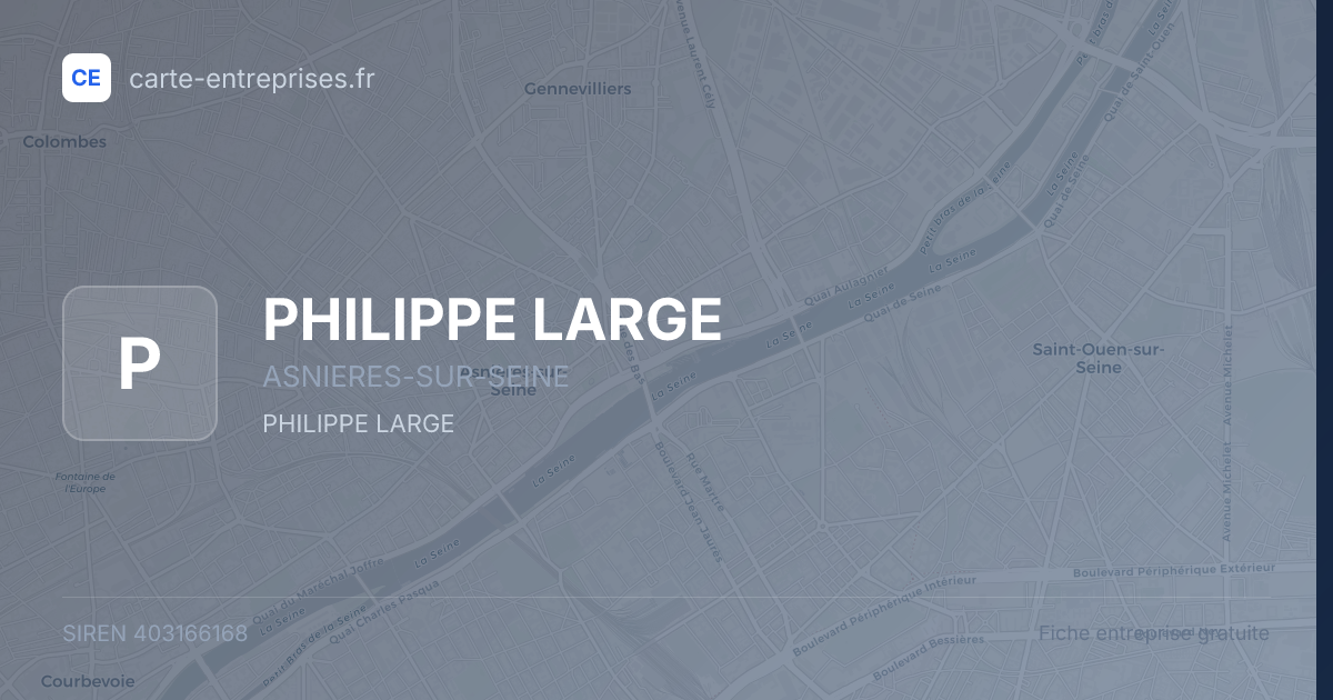 PHILIPPE LARGE — 403166168 — fiche entreprise