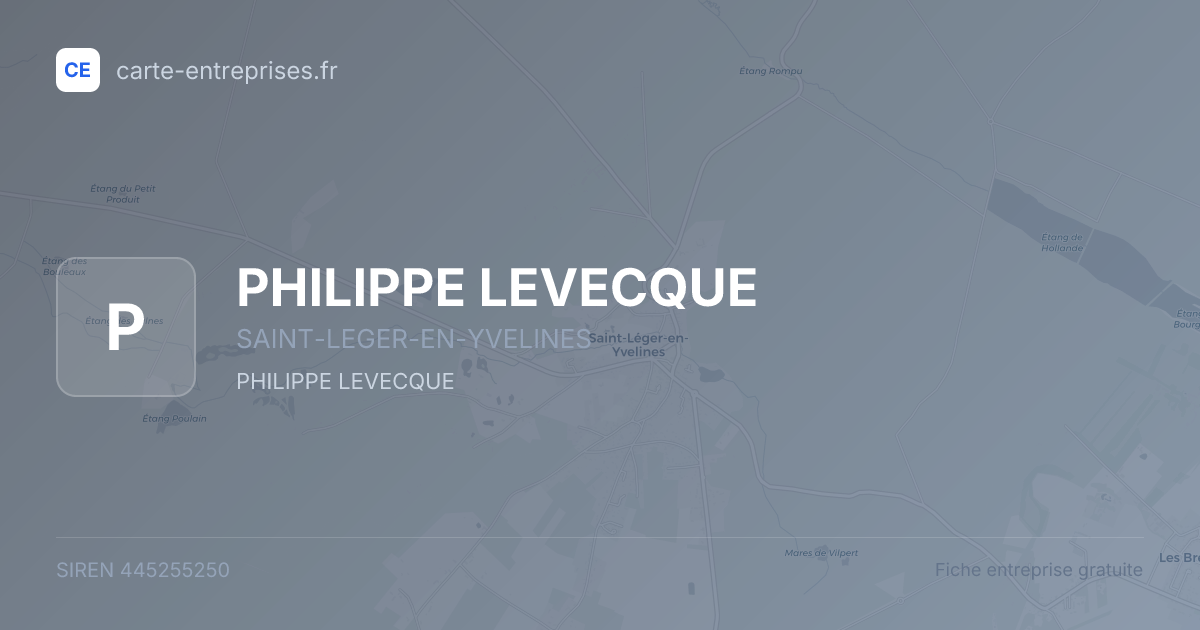 PHILIPPE LEVECQUE — 445255250 — fiche entreprise