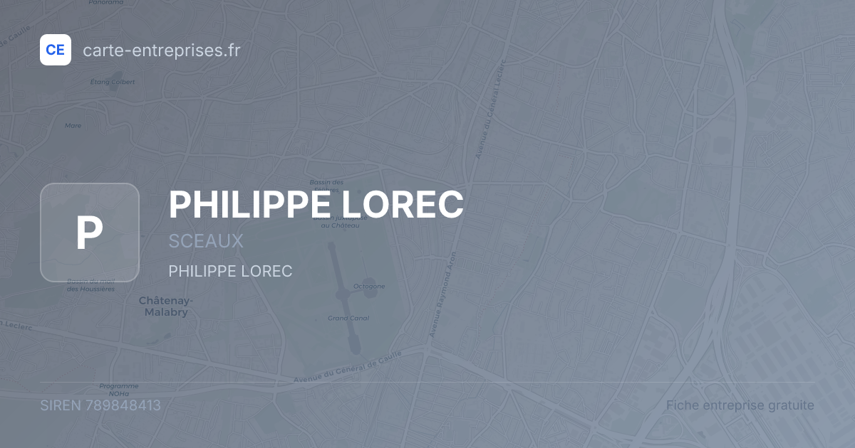 PHILIPPE LOREC — 789848413 — fiche entreprise