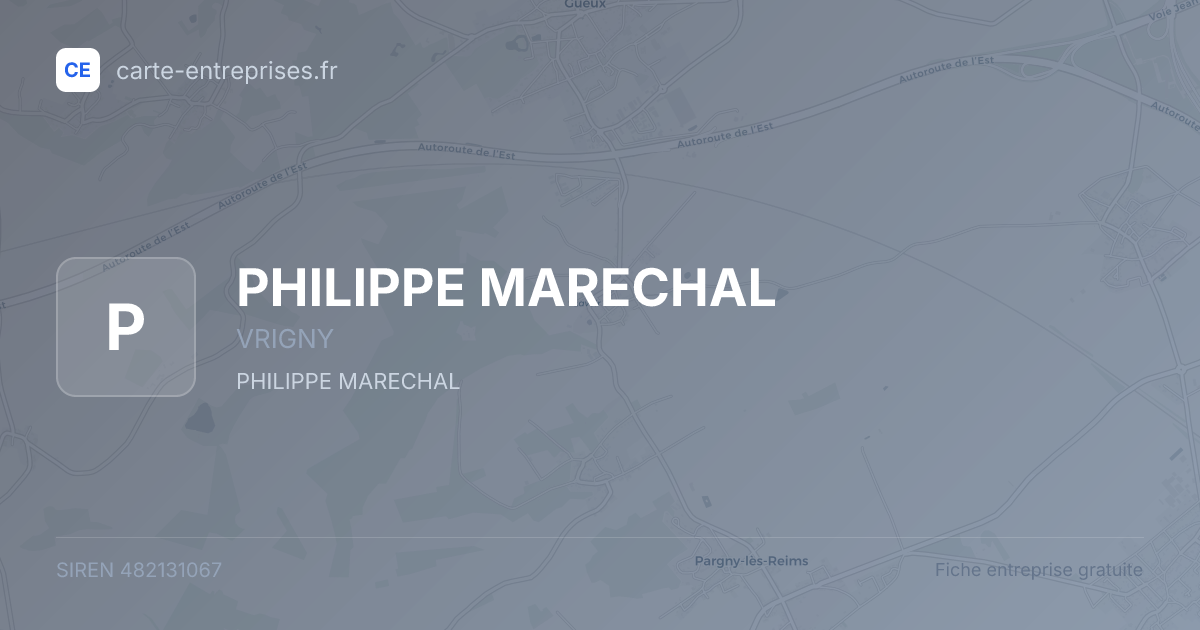 PHILIPPE MARECHAL — 482131067 — fiche entreprise