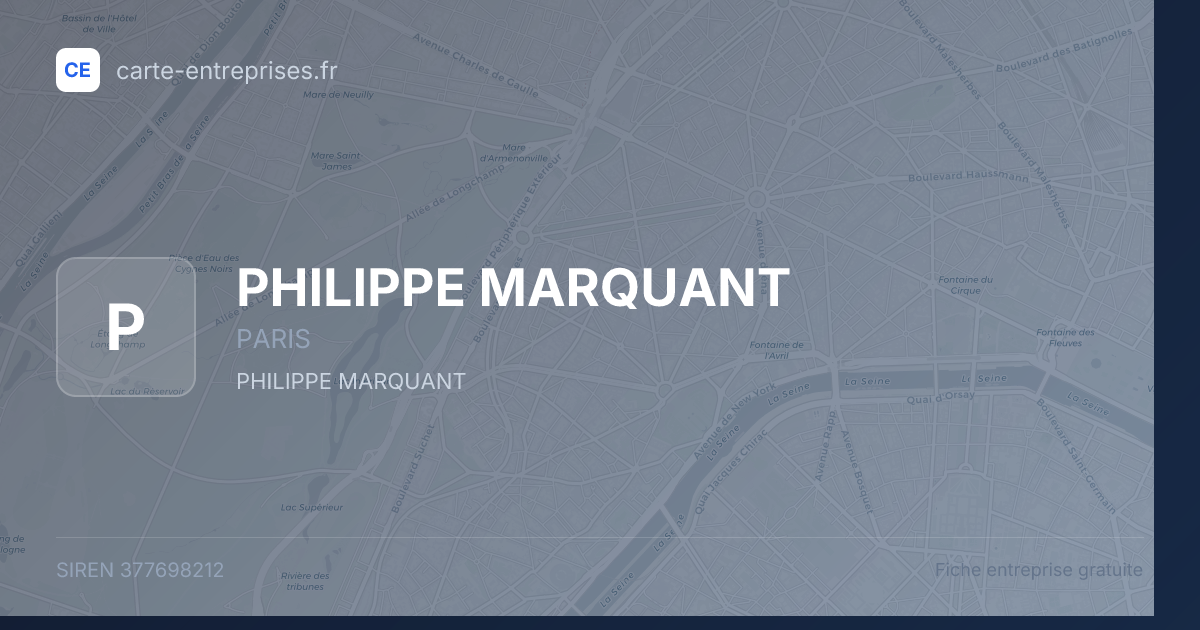 PHILIPPE MARQUANT — 377698212 — fiche entreprise