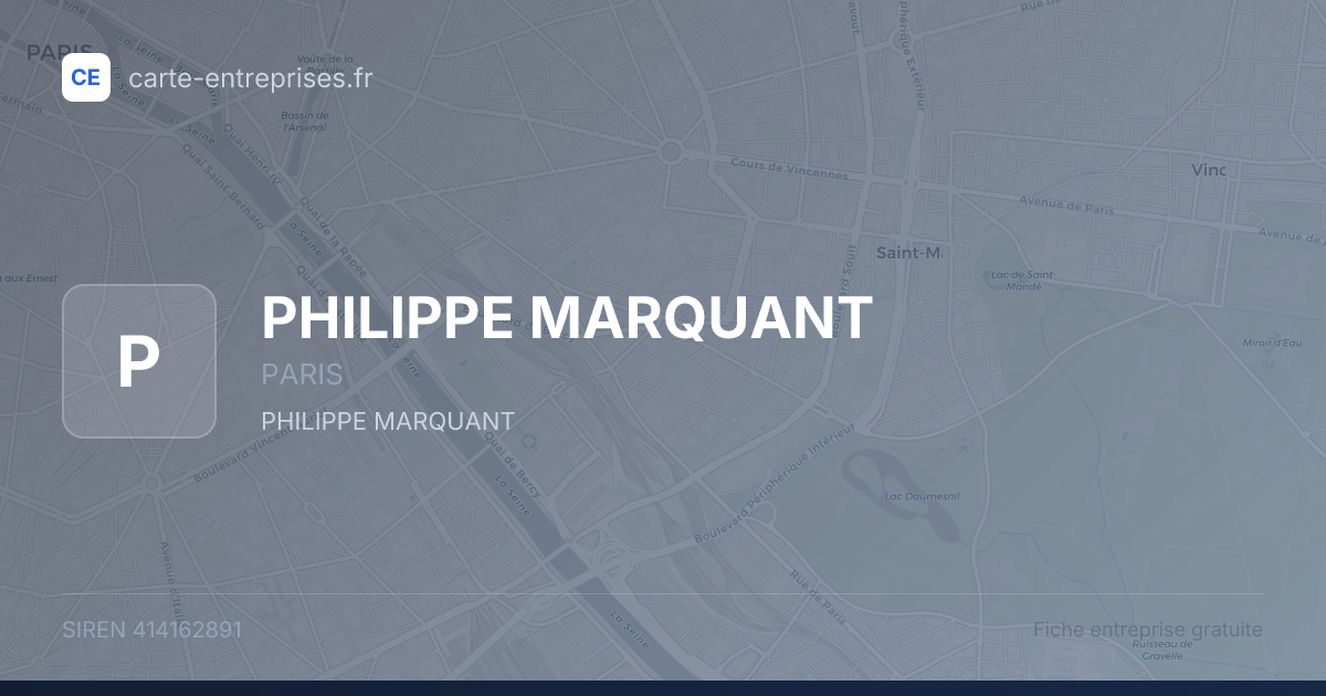 PHILIPPE MARQUANT — 414162891 — fiche entreprise