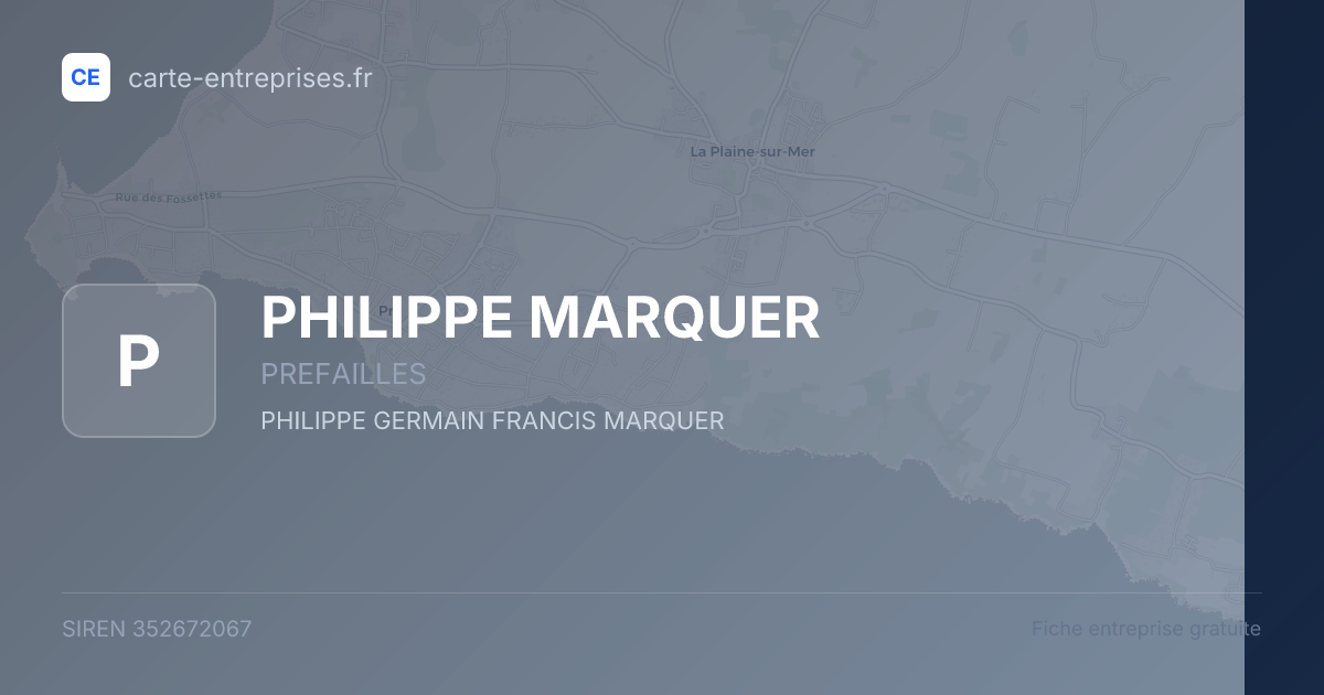 PHILIPPE MARQUER — 352672067 — fiche entreprise