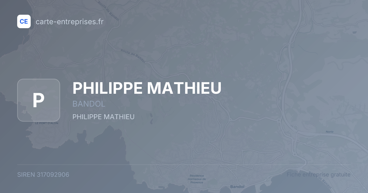 PHILIPPE MATHIEU — 317092906 — fiche entreprise