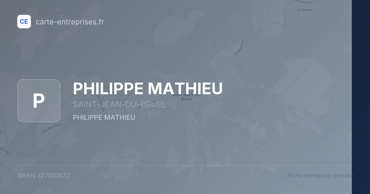 PHILIPPE MATHIEU — 327007472 — fiche entreprise