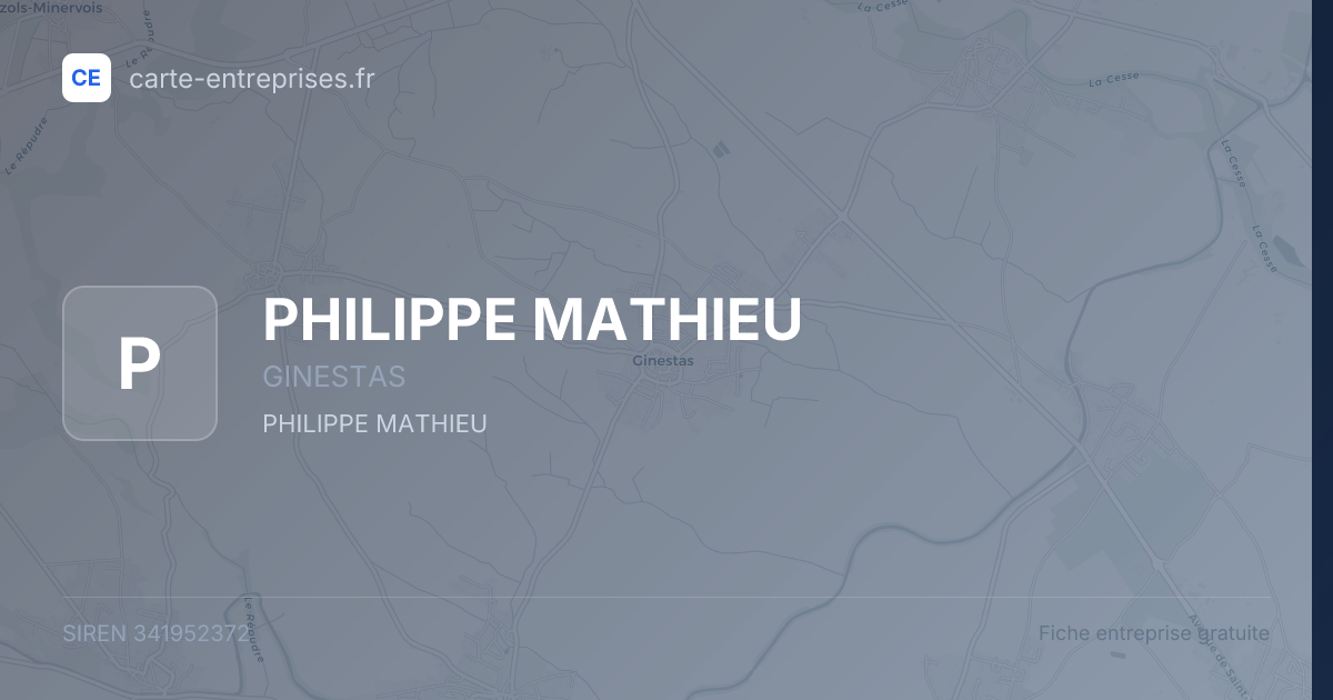 PHILIPPE MATHIEU — 341952372 — fiche entreprise
