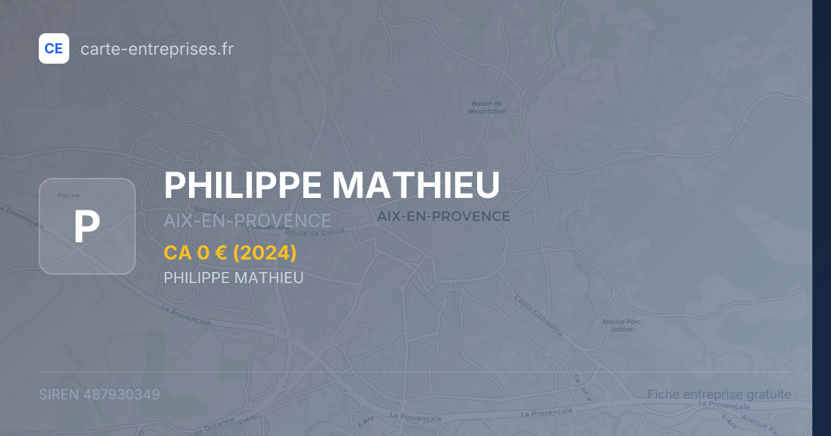 PHILIPPE MATHIEU — 487930349 — fiche entreprise