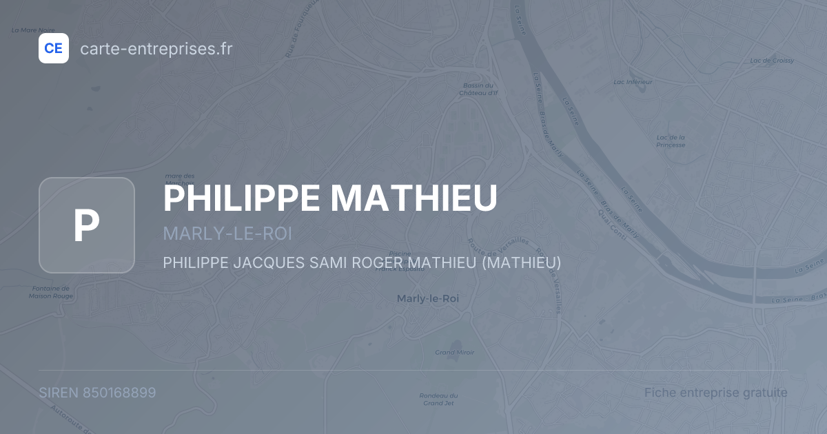 PHILIPPE MATHIEU — 850168899 — fiche entreprise