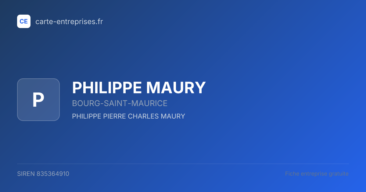 PHILIPPE MAURY — 835364910 — fiche entreprise