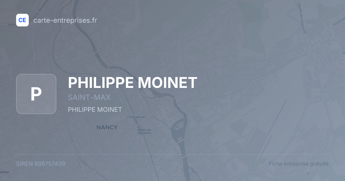 PHILIPPE MOINET — 899757439 — fiche entreprise