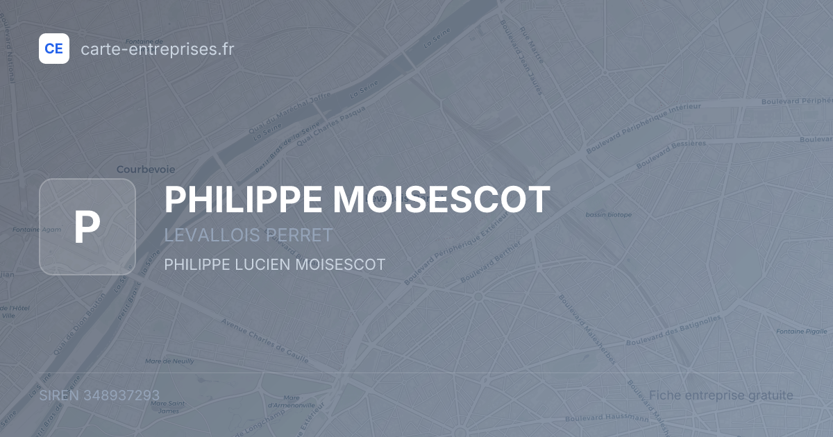 PHILIPPE MOISESCOT — 348937293 — fiche entreprise