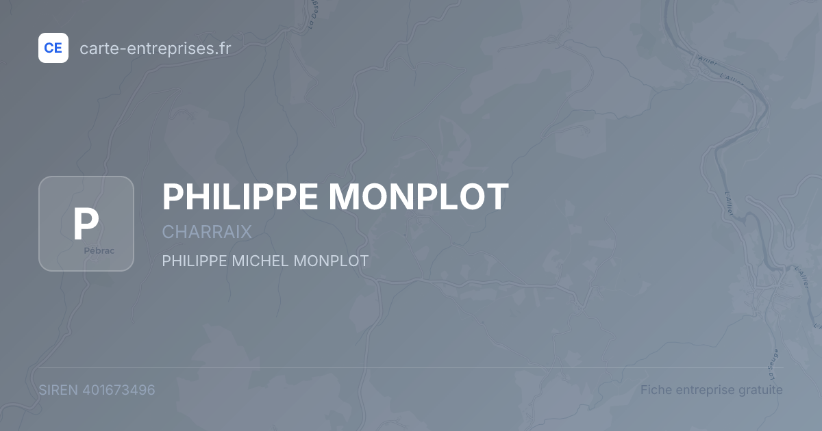 PHILIPPE MONPLOT — 401673496 — fiche entreprise