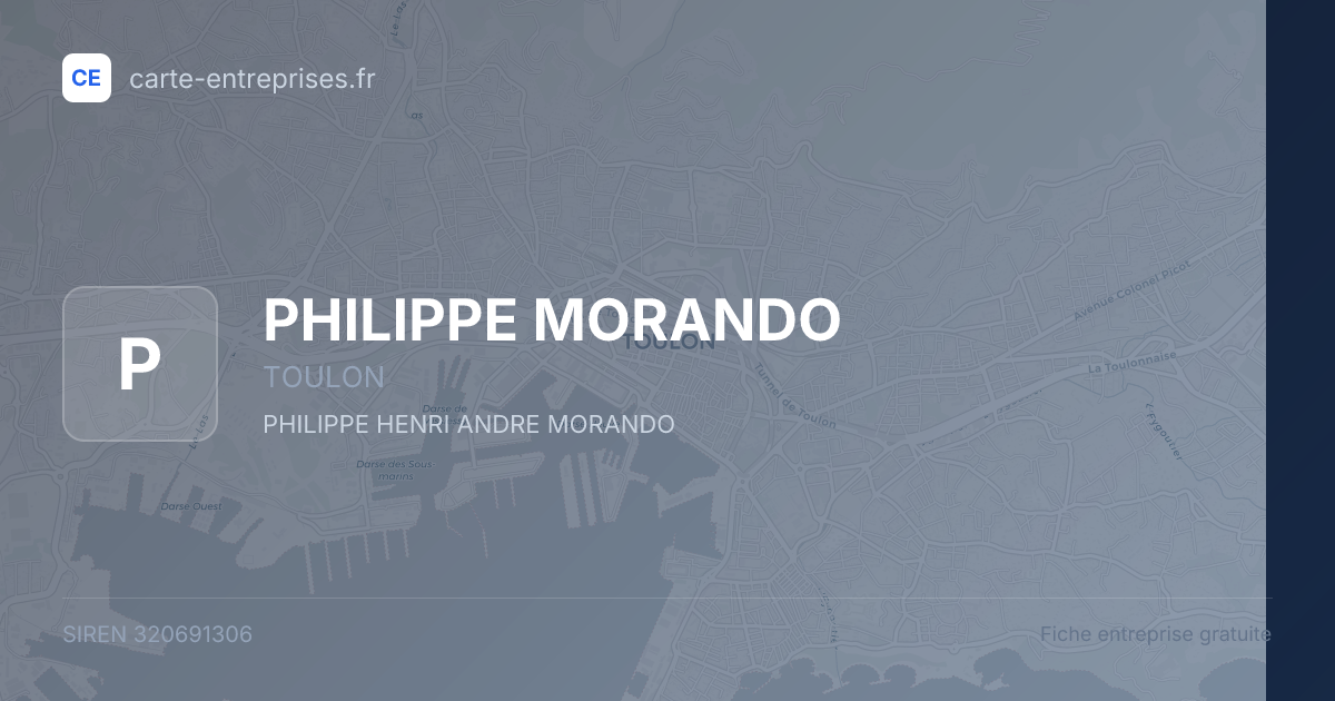 PHILIPPE MORANDO — 320691306 — fiche entreprise