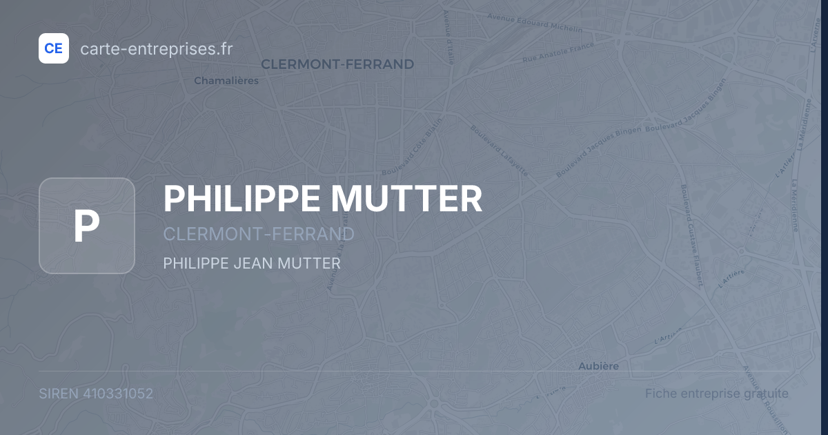PHILIPPE MUTTER — 410331052 — fiche entreprise