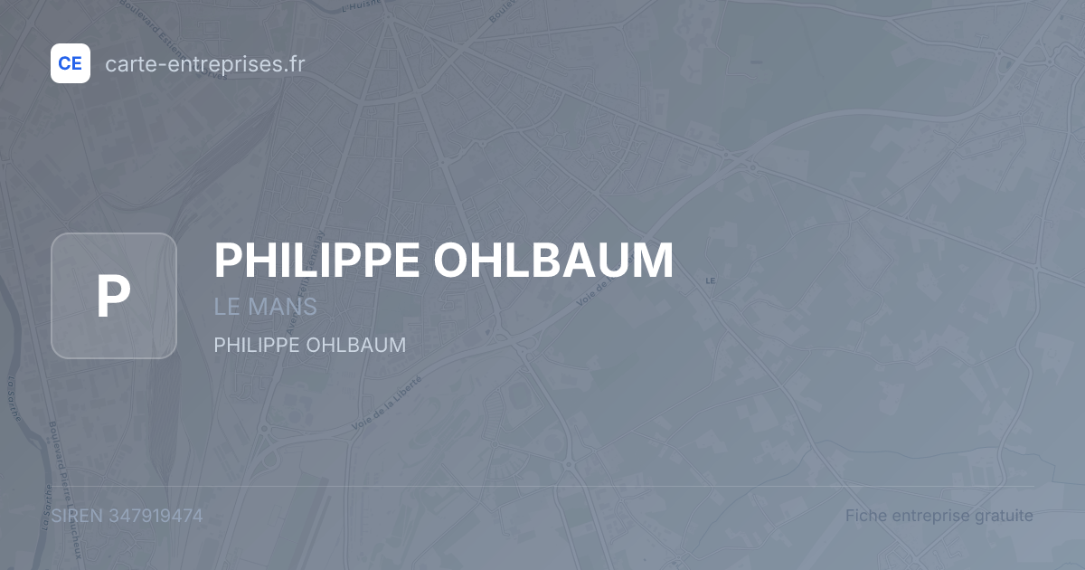 PHILIPPE OHLBAUM — 347919474 — fiche entreprise