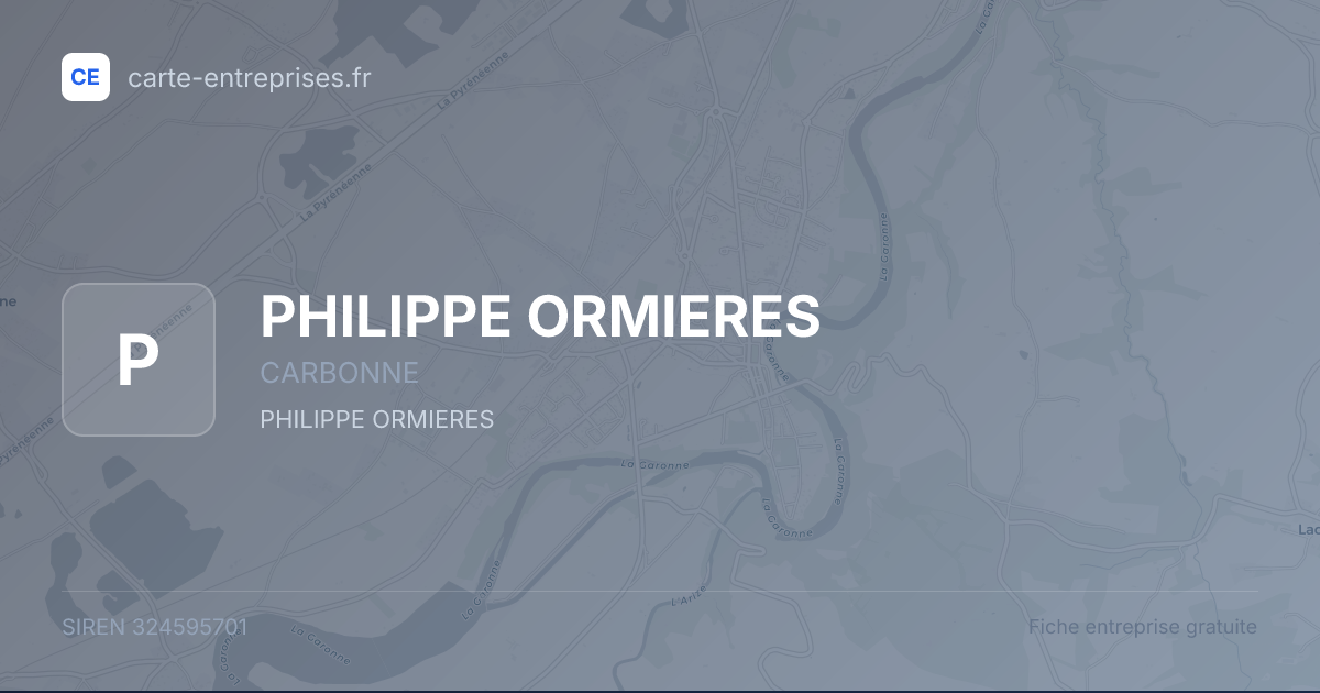 PHILIPPE ORMIERES — 324595701 — fiche entreprise