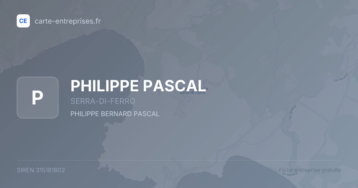 PHILIPPE PASCAL — 315181602 — fiche entreprise