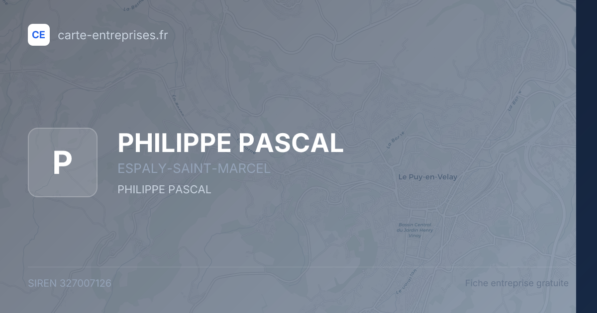 PHILIPPE PASCAL — 327007126 — fiche entreprise
