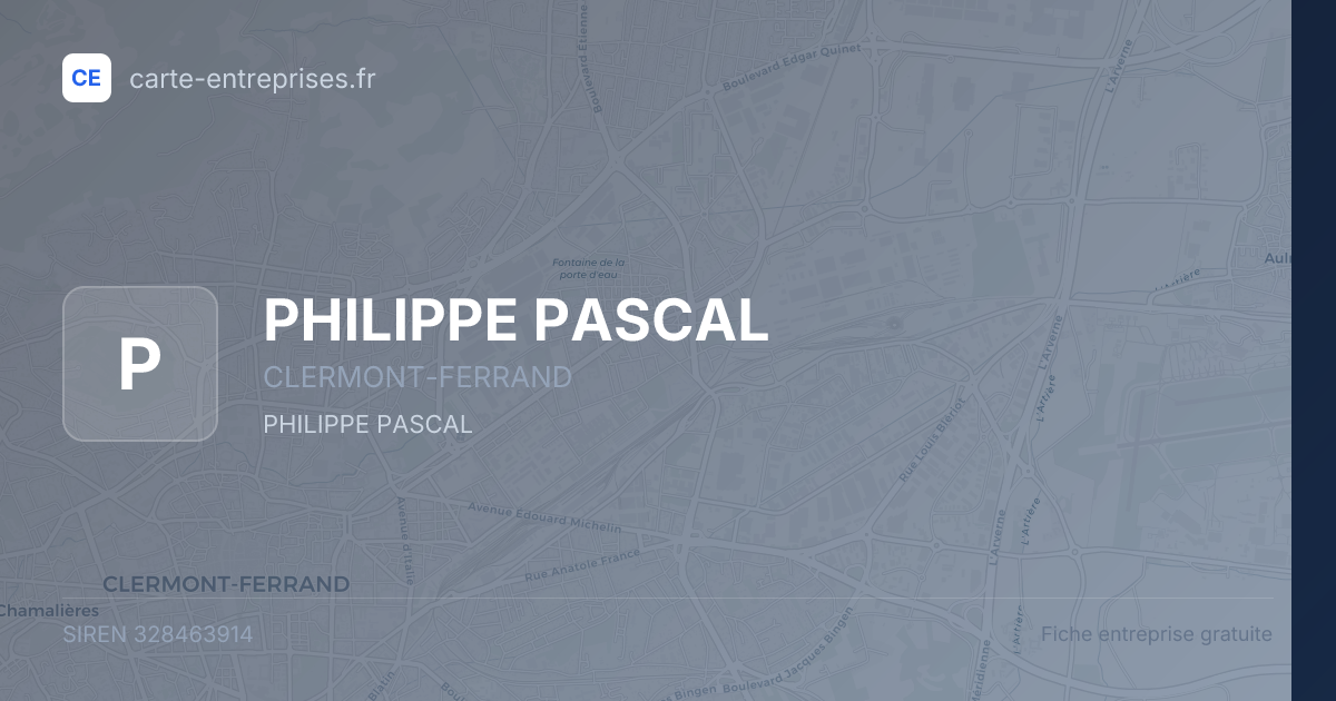 PHILIPPE PASCAL — 328463914 — fiche entreprise