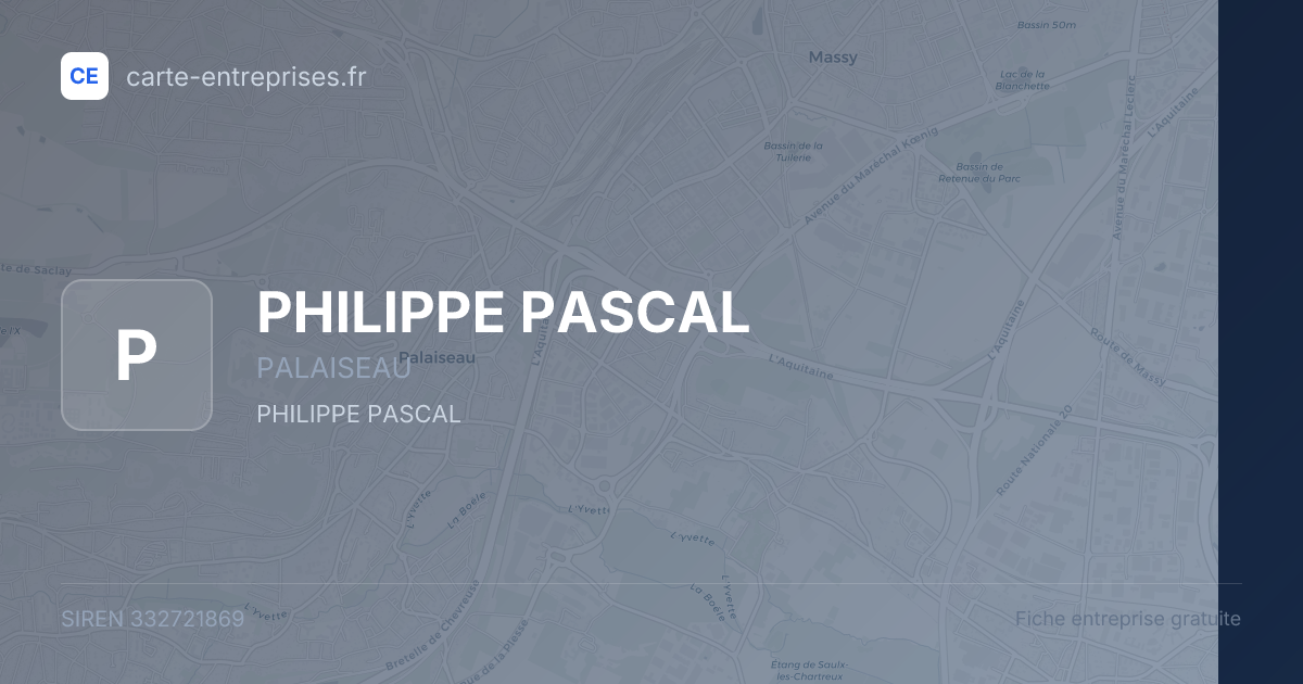 PHILIPPE PASCAL — 332721869 — fiche entreprise