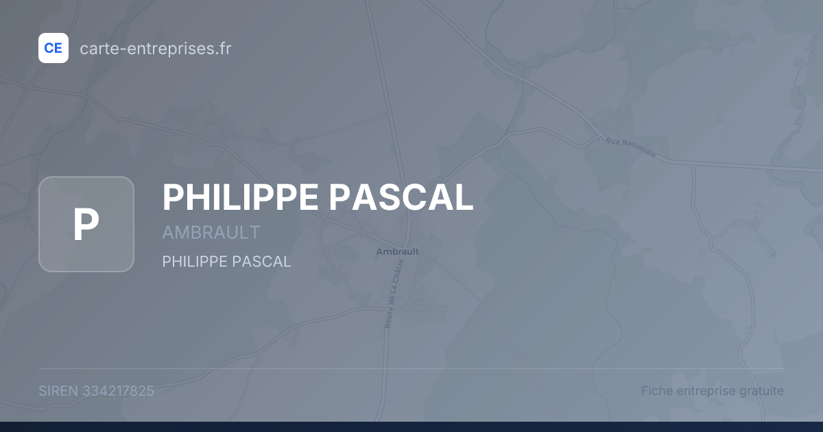 PHILIPPE PASCAL — 334217825 — fiche entreprise