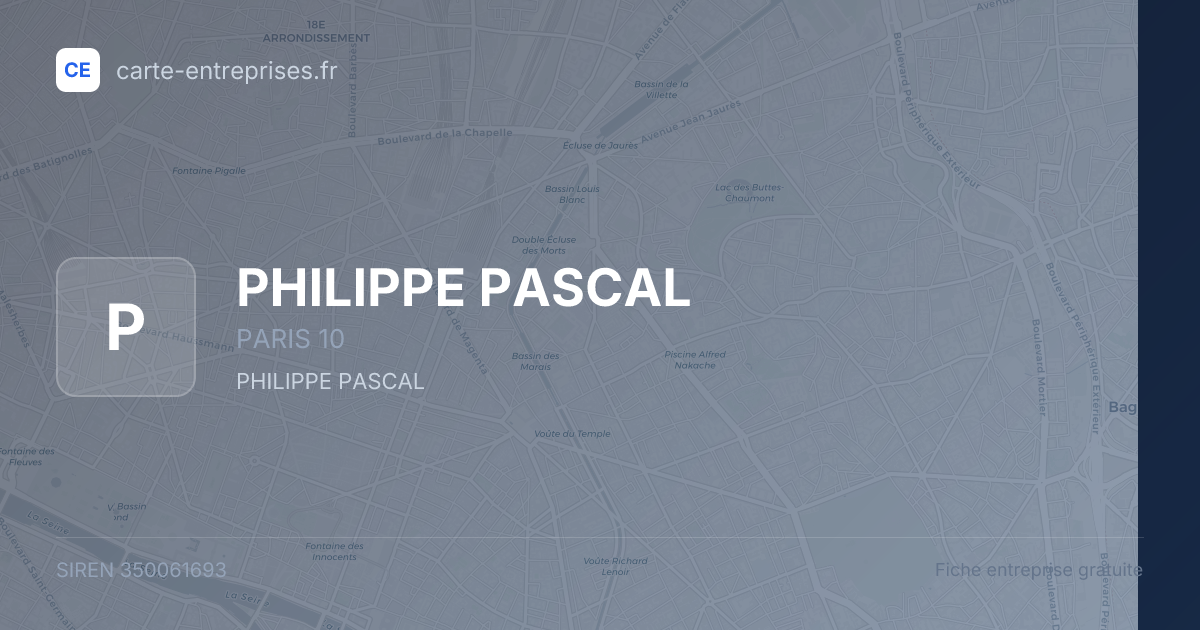 PHILIPPE PASCAL — 350061693 — fiche entreprise