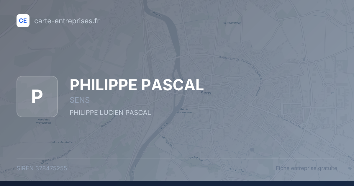 PHILIPPE PASCAL — 378475255 — fiche entreprise